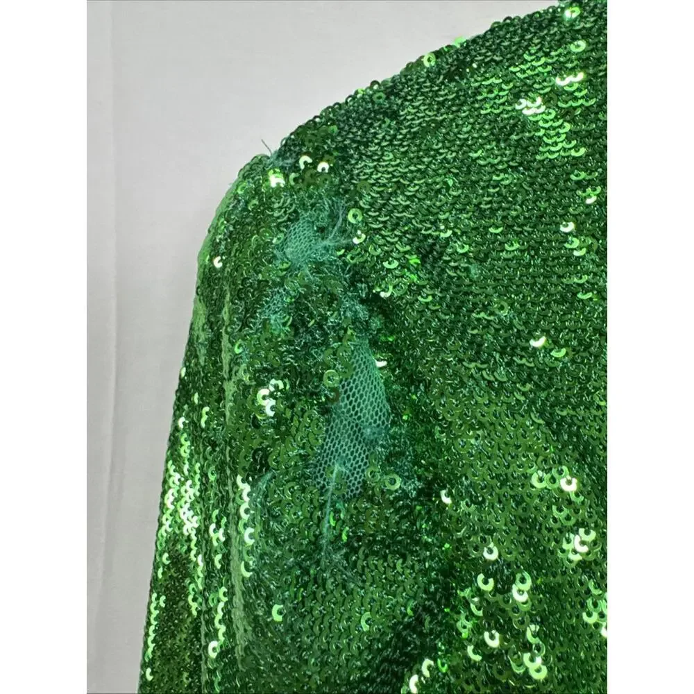 Bardot Green Alessia Sequin Dress Size L with Missing Sequins